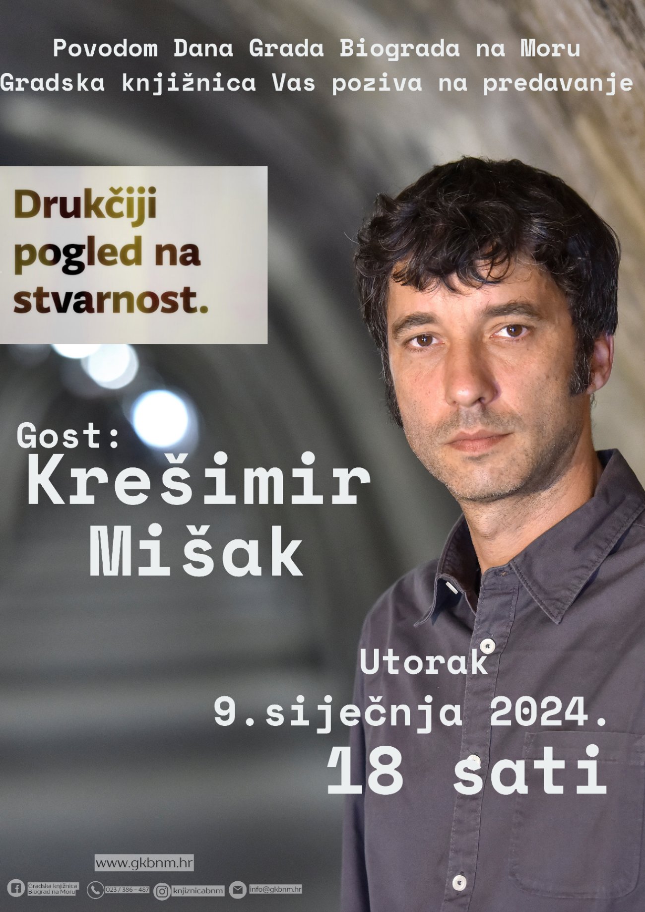 &#039;Drukčiji pogled na stvarnost&#039;: Krešimir Mišak gostuje u Biogradu povodom Dana Grada