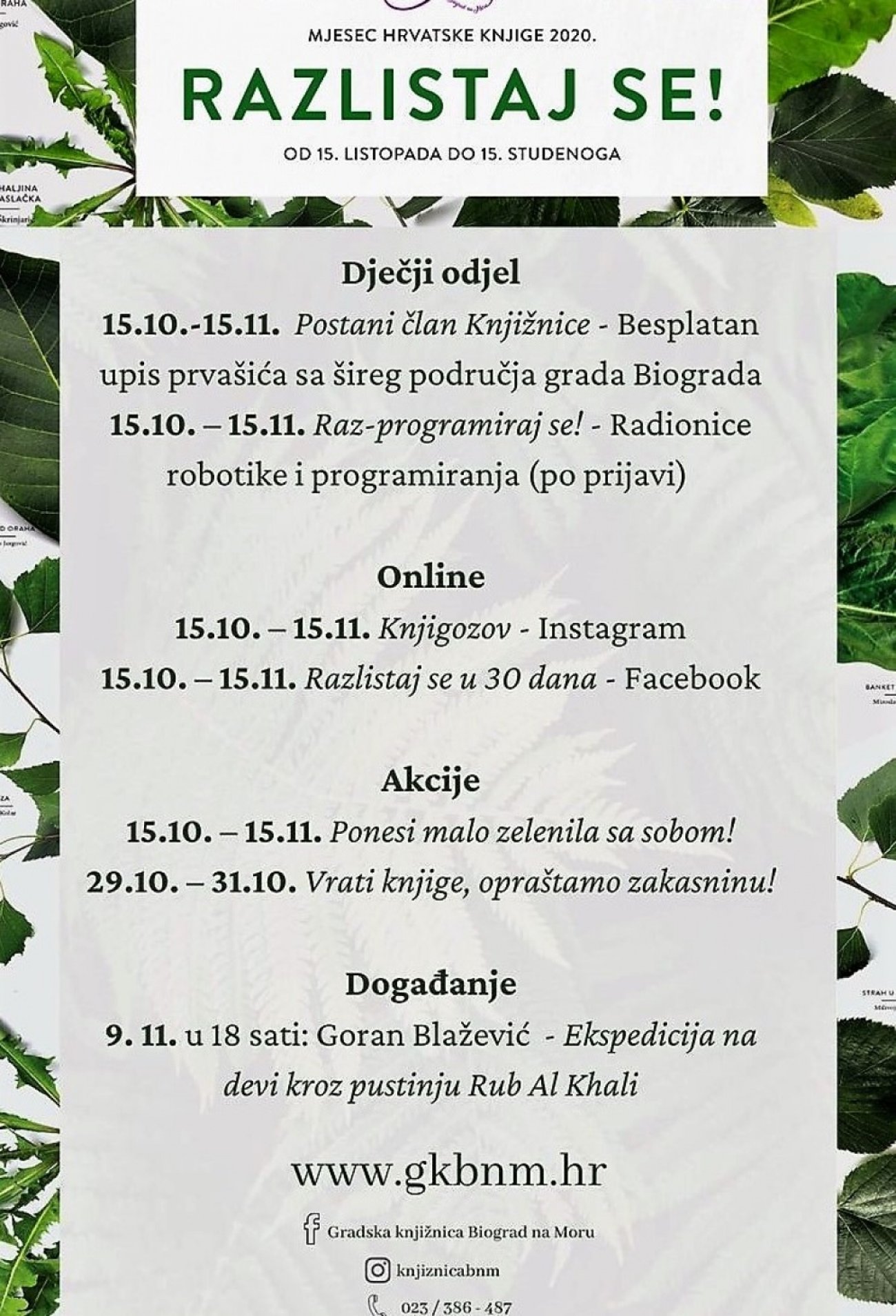 Mjesec hrvatske knjige od 15. listopada do 15. studenog