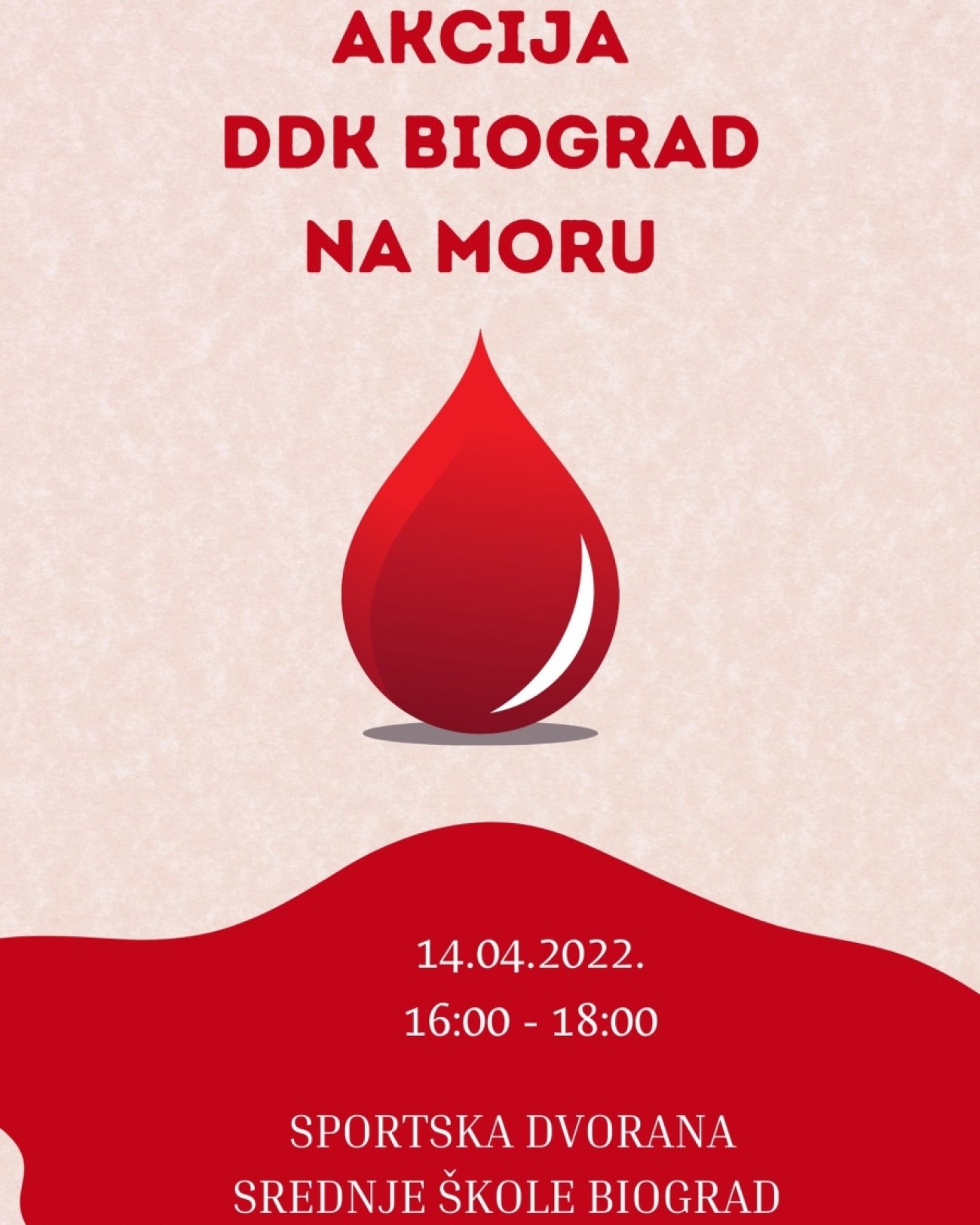 Najava akcije dobrovoljnog darivanja krvi aktiva Biograd na Moru - 14.04.2022.